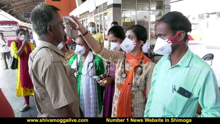 200320 Corona Test In Shimoga KSRTC Bus Stand 1