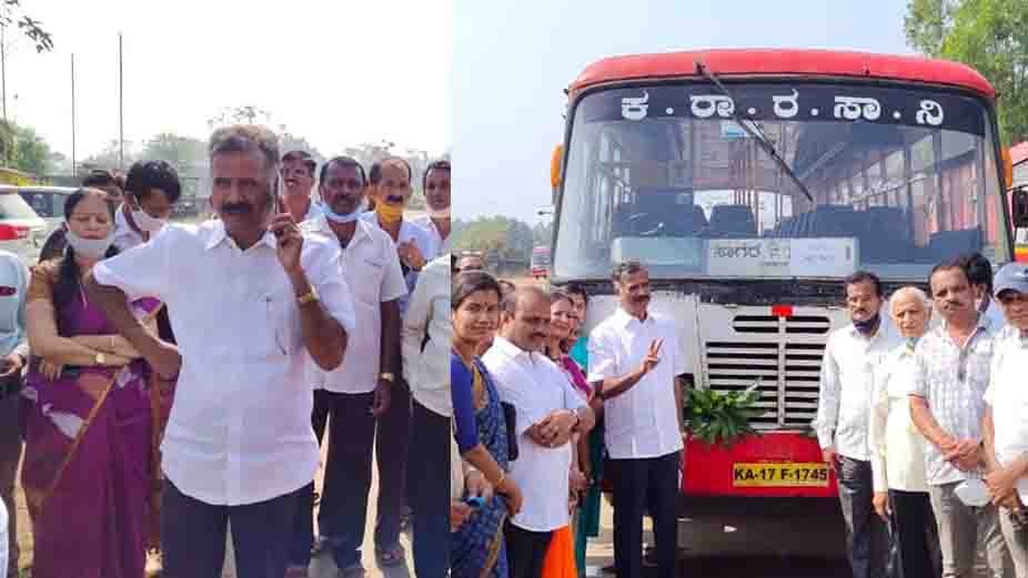 010321 Sagara MLA Halappa Visit KSRTC Bus Stand 1