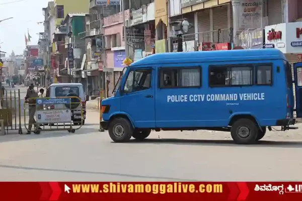 Police Van Entering Gandhi Bazaar
