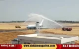 Water-Salute-For-First-Flight-in-Shimoga