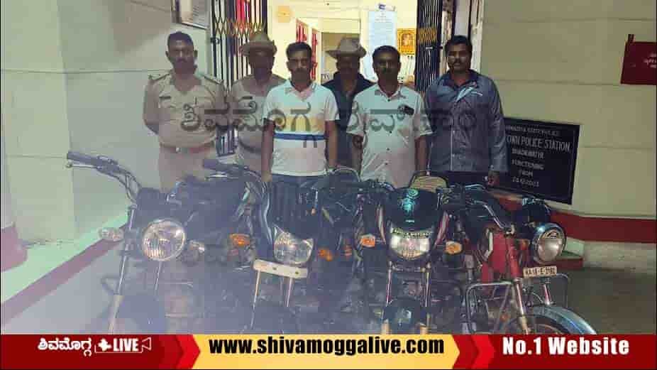 Bhadravathi-New-Town-Station-police-arrest-bike-thief-with-4-bikes