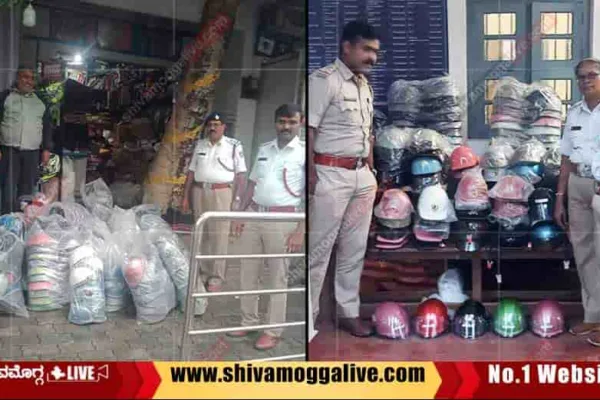Half-helmet-shops-raid-in-Shimoga-and-Bhadravathi