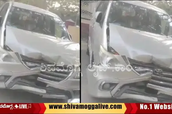 301023 MLA brother innova car mishap at bhadravathi