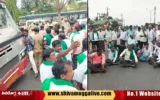 Farmers-protest-in-Shimoga-Bhadravathi-road-at-machenahalli.