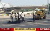 Pot-holes-closed-at-BH-Road-in-Shimoga-ahead-of-cm-visit.