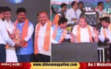 bjp-leaders-in-saffron-shawl-at-yuvanidhi-programme-shimoga