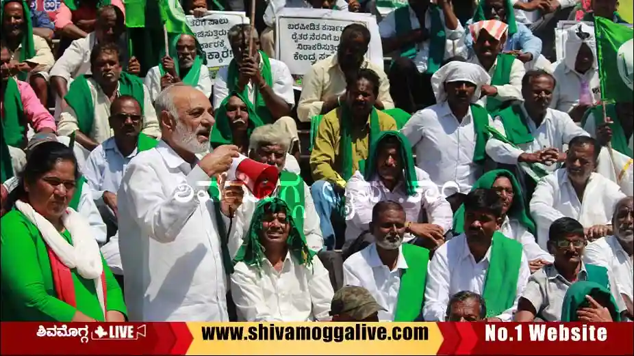 ಸಾಲ ಮನ್ನಾಕ್ಕೆ ಆಗ್ರಹ, ಸಬ್ಸಿಡಿಗೆ ಒತ್ತಾಯ, ರೈತರ ಮೇಲಿನ ದೌರ್ಜನ್ಯಕ್ಕೆ ಆಕ್ರೋಶ, ಶಿವಮೊಗ್ಗದಲ್ಲಿ ಅನ್ನದಾತರ ಹೋರಾಟ