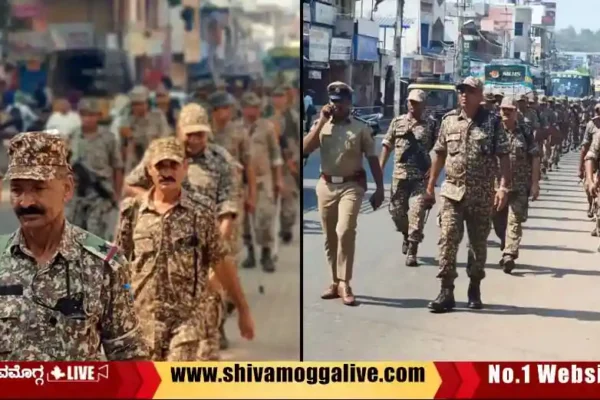 route-march-by-itbp-police-in-bhadravathi-and-sagara