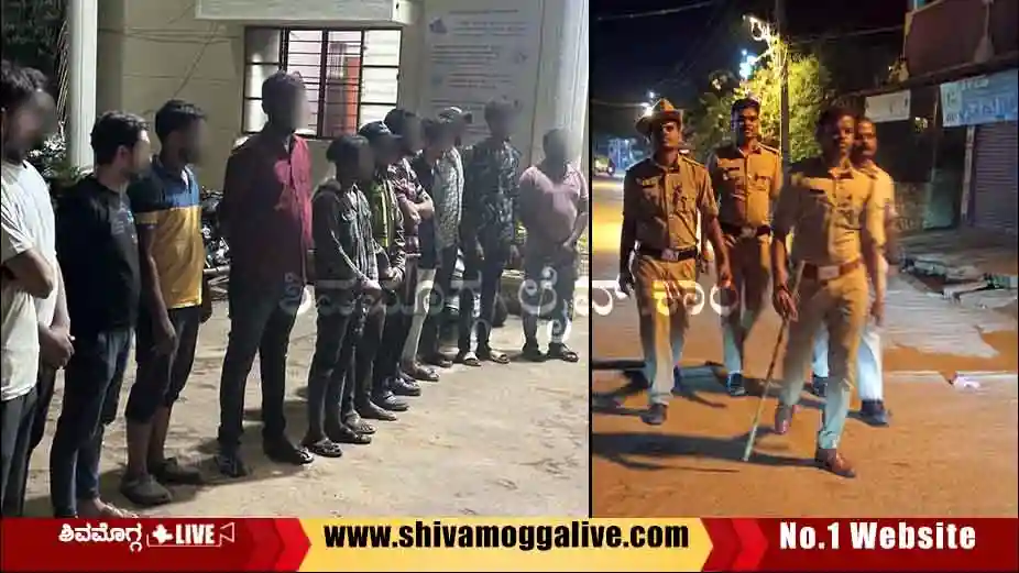 ರಾತ್ರೋರಾತ್ರಿ ಪೊಲೀಸರಿಂದ ದಿಢೀರ್ ವಿಶೇಷ ಗಸ್ತು, ಹಲವರು ವಶಕ್ಕೆ, 71 ಕೇಸ್, ಎಲ್ಲೆಲ್ಲಿ ನಡೆಯಿತು ಗಸ್ತು? 1 Area-Domination-in-Shimoga-district.