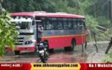 electric-pole-falls-on-bus-near-sampekatte