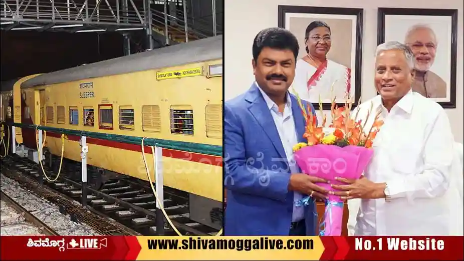 BY-Raghavendra-meets-Minister-V-Somanna-at-Delhi Discuss about mysore train