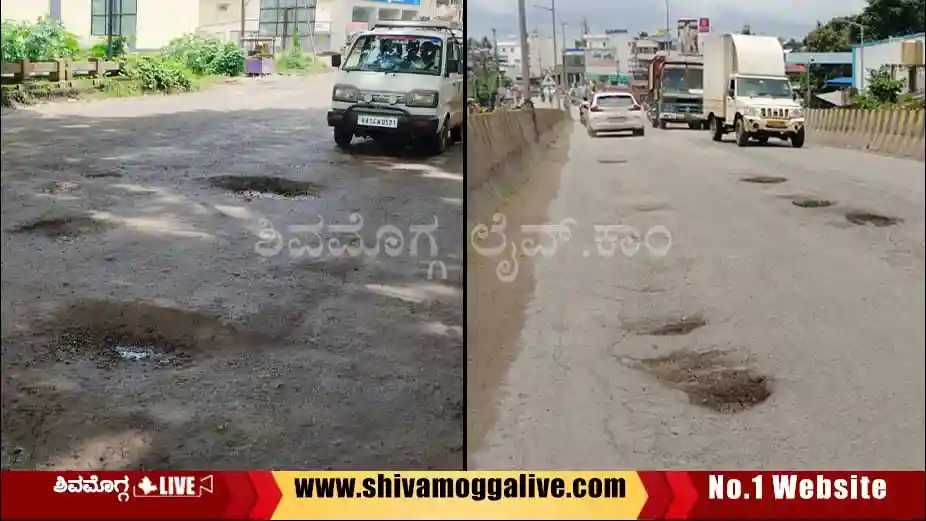 Potholes-at-Shimoga-Honnali-road-near-railway-station