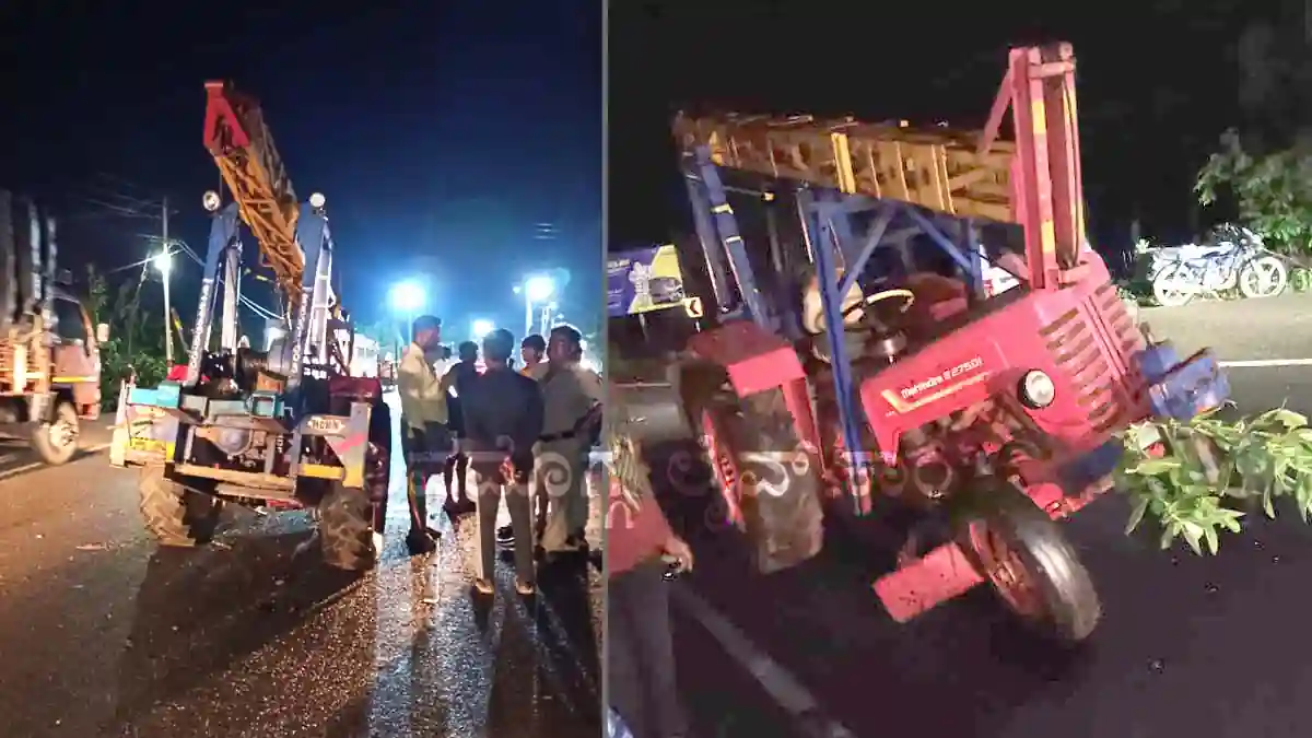 Tractor-car-and-bus-accident-at-Kelagina-Kunchenahalli.