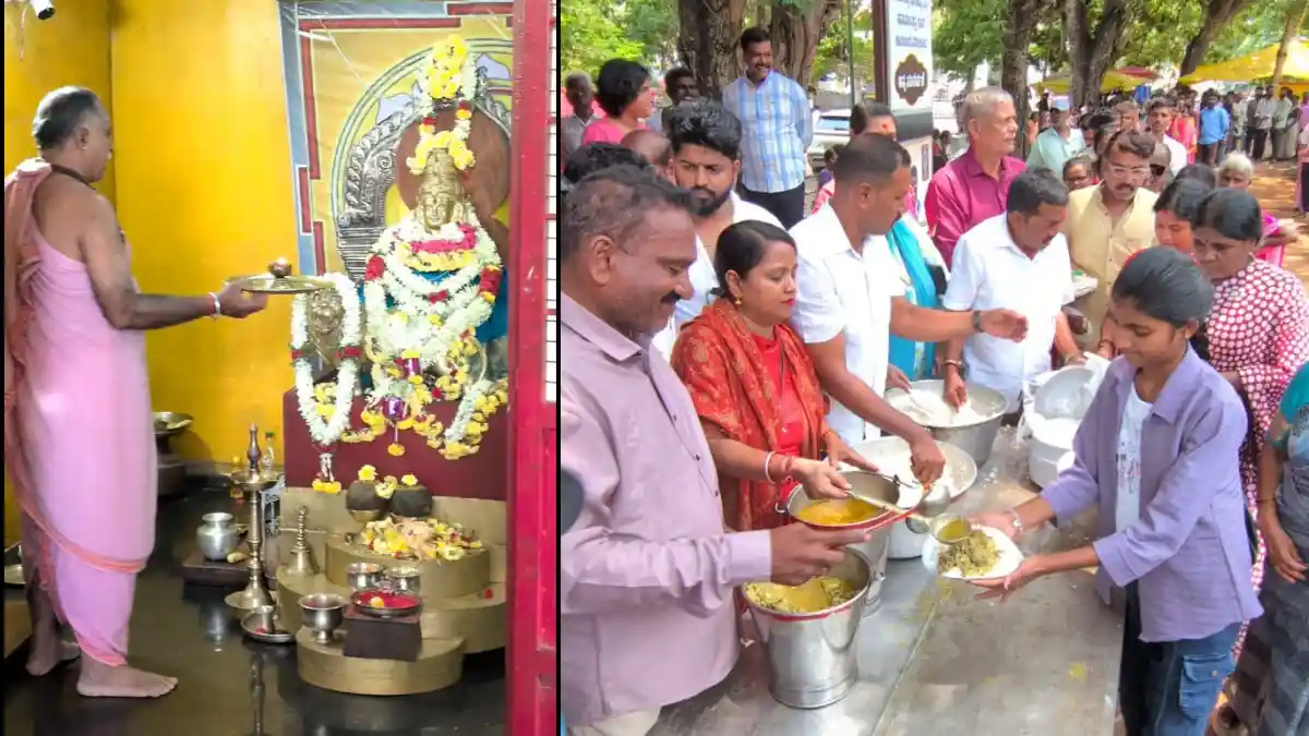 15052026 DK Shivakumar birthday by distributing chicken meals