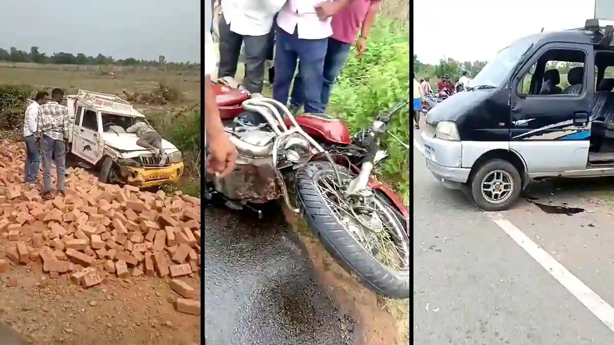 Bolero-Bike-and-Car-accident-near-javalli-in-Shimoga-taluk