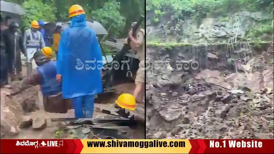 ನಡುರಾತ್ರಿ ಮನೆ ಮೇಲೆ ಬಿದ್ದ ತಡೆಗೋಡೆ, 3 ಸಾವು, ಮಣ್ಣಿನಡಿ ಸಿಲುಕಿದ್ದವರ ರಕ್ಷಣೆ, ಹೇಗಾಯ್ತು ಘಟನೆ? 1 Landslide-at-Indiranagara-in-Thirthahalli.