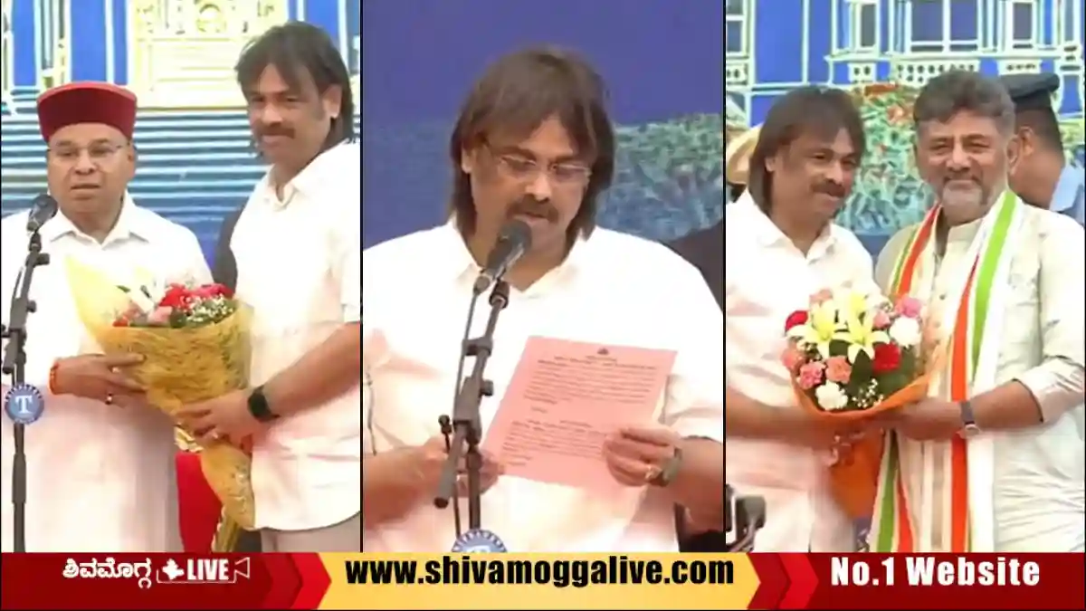 ಮಧು ಬಂಗಾರಪ್ಪ ಪ್ರಮಾಣ ವಚನ, 60 ದಿನದ ಬಳಿಕ ಪುನಃ ಸಚಿವ ಸ್ಥಾನ, ಹೇಗಿತ್ತು ಪ್ರತಿಜ್ಞಾ ವಿಧಿ? 1 Madhu-Bangarappa-Takes-oath-as-minister.