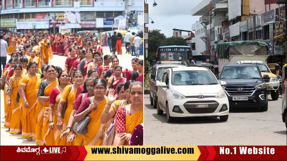 Anganawadi-Workers-protest-in-Shivamogga-city