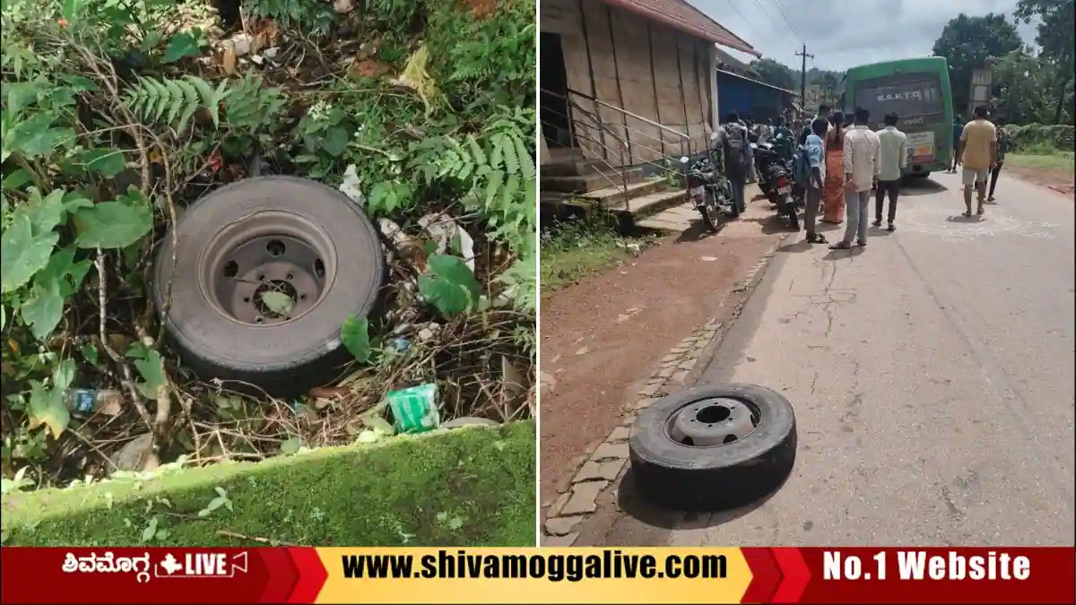 Tyre-Breaks-from-moving-KSRTC-bus-at-Agumbe