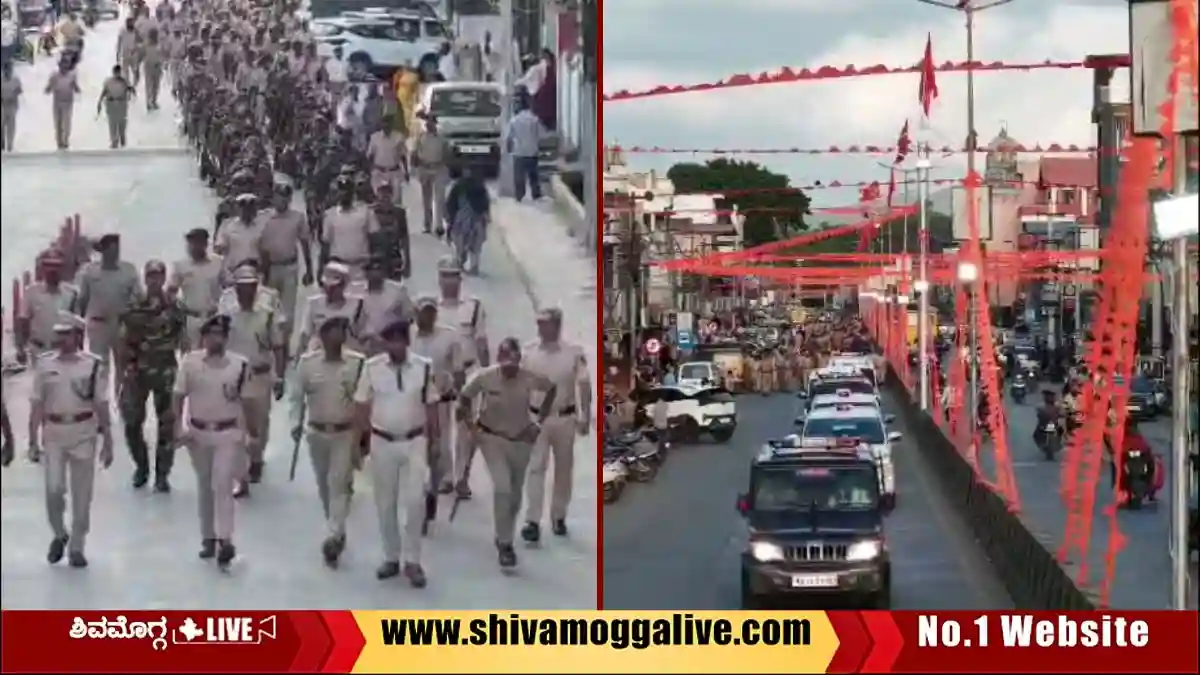 Police-Route-March-at-Bhadravathi-ahead-of-Hindu-Mahasabha-Ganesha-Procession