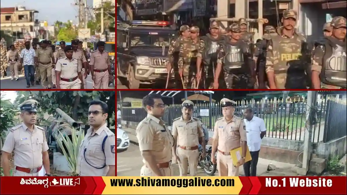 Route-March-at-Bhadravathi-and-SP-Nikhil-Visit-Anavatti-Soraba-and-Shiralakoppa