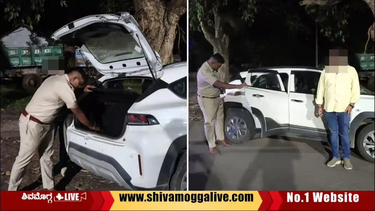 ಶಿವಮೊಗ್ಗ ಜಿಲ್ಲೆಯ ವಿವಿಧೆಡೆ ಚೆಕ್ಪೋಸ್ಟ್, ವಾಹನಗಳ ದಿಢೀರ್ ತಪಾಸಣೆ 1 Police-Checks-Vehicles-during-night